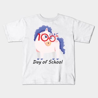 Unicorn 100th Day Of School 100 Days Smarter Gifts Kids T-Shirt